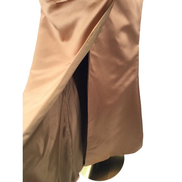 FORMAL SZ 10 L copper brown off shoulder corset mermaid party maxi dress B130 - Picture 3 of 6